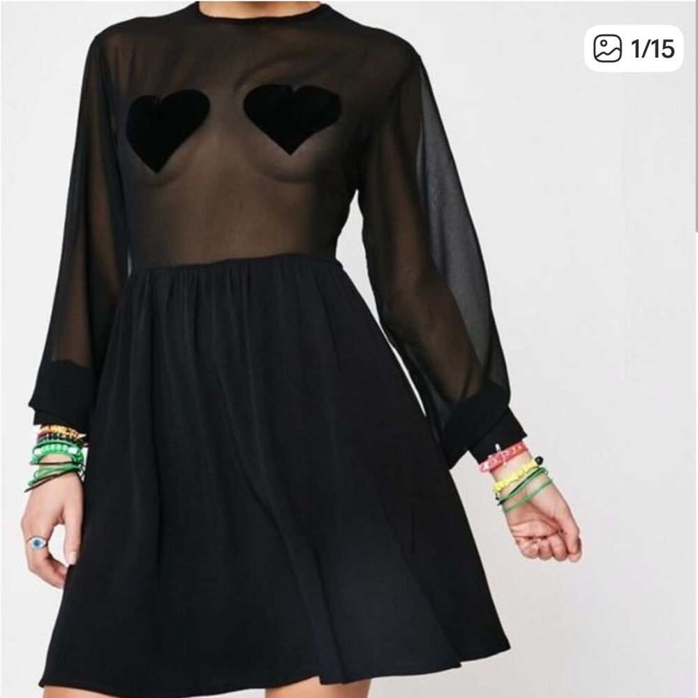 Lazy Oaf Flock Heart Dress Size M/L